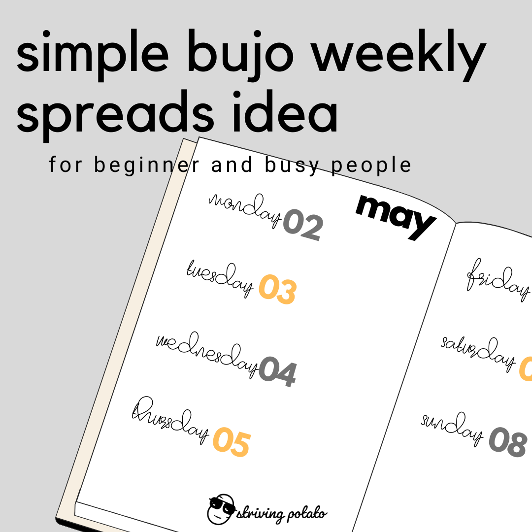 Simple Bujo Weekly Spreads Idea for Beginner and Busy People
